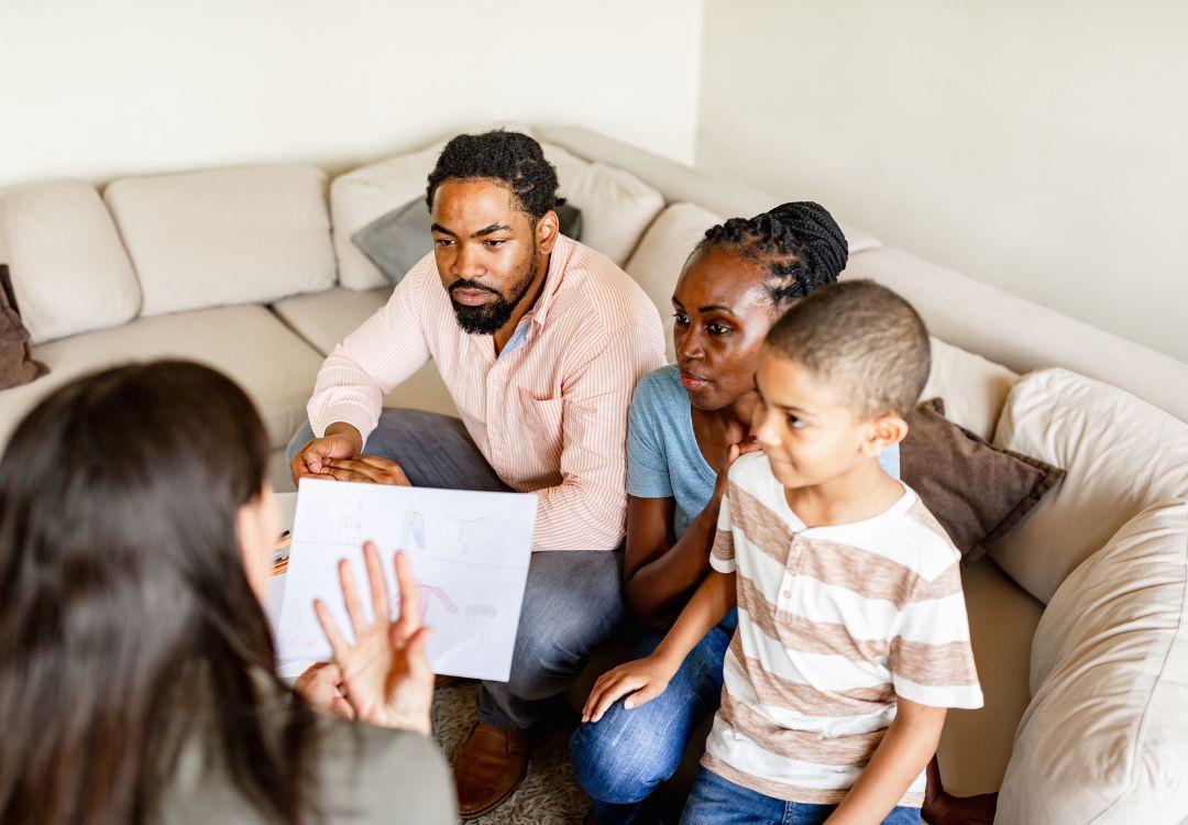 Family reviewing an immunity care plan with a provider